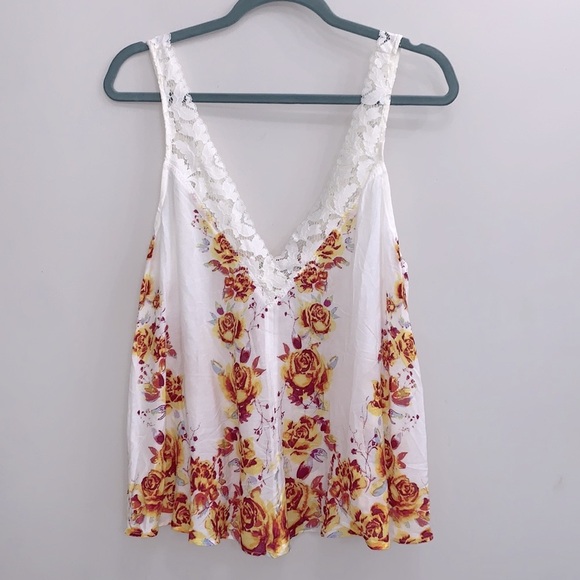 NWT Free People Morning Rose Lace-Trim Camisole - Picture 4 of 8